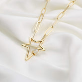 Star Dainty Paperclip Chain Necklace